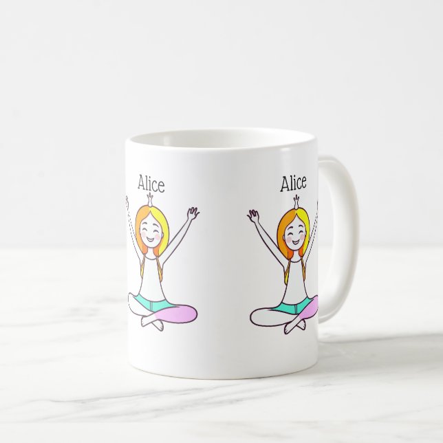Taza De Café Chica de yoga personalizado (Anverso derecho)