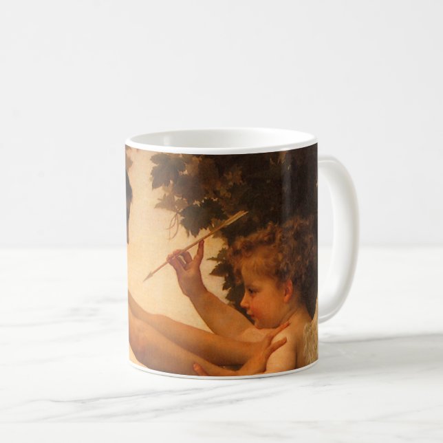 Taza De Café Chica defendiéndose contra cupido de Bouguereau (Anverso derecho)