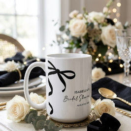 Taza De Café Chica del lazo negro se casa Fiesta de Despedida d