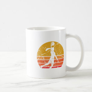 Taza De Café Chica del Sketll de Silhouette Retro Sun
