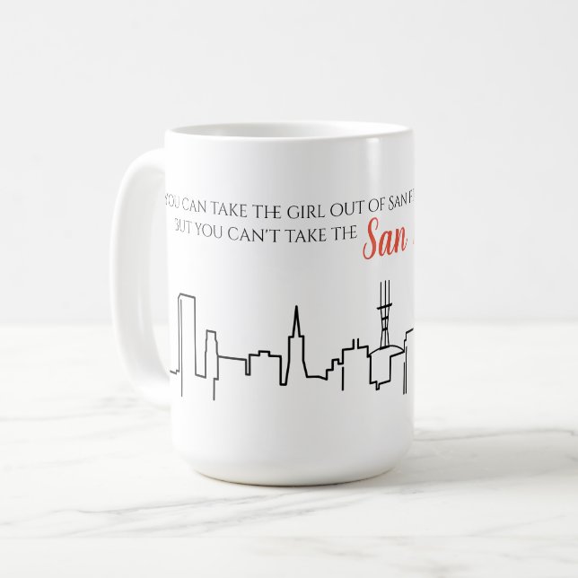 Taza De Café Chica del Skyline de San Francisco (Anverso izquierdo)