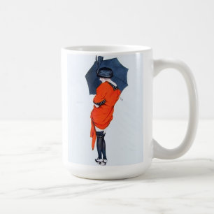 Taza De Café Chica del vintage con el paraguas