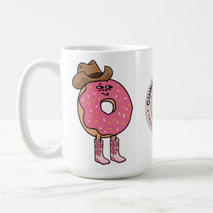 Taza De Café Chica Donut, divertida salpicadura rosada