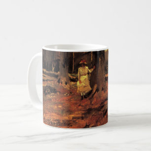 Taza De Café Chica en blanco en los bosques por Vincent van Gog