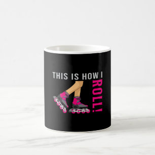 Taza De Café Chica en línea patinando Queen Skates Skater regal