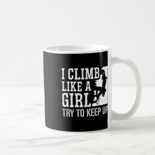 Taza De Café Chica escaladora de montaña de escalada en roca 