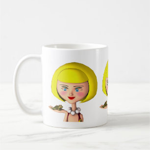 Taza De Café Chica feliz con príncipe de rana
