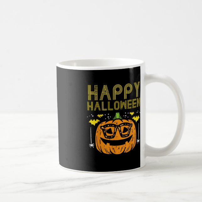 Taza De Café Chica feliz de gafas de calabaza de Halloween (Derecha)