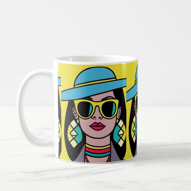 Taza De Café chica feminista liberal con gafas negras (Izquierda)