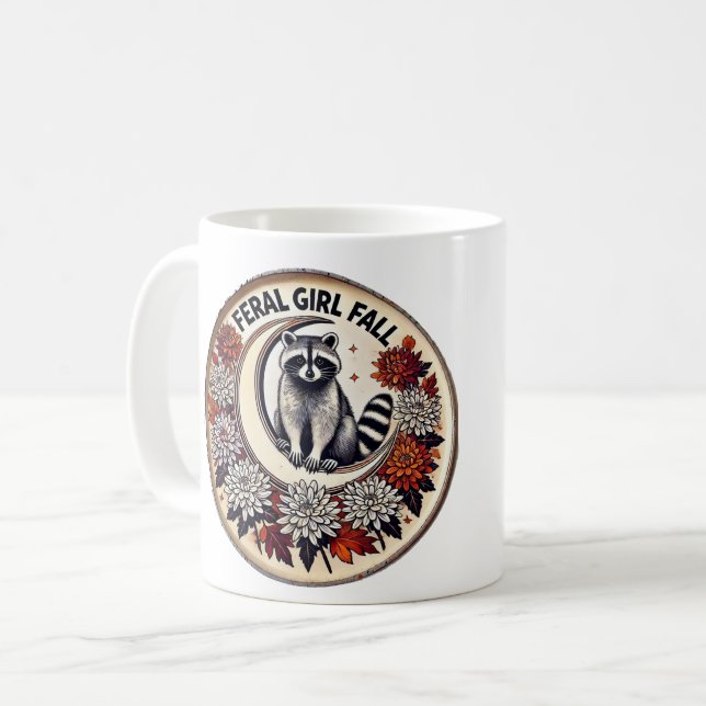 Taza De Café Chica Feral Caer Raccoon (Anverso izquierdo)
