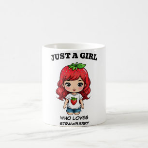 Taza De Café Chica Fresa Adorable Arte Kawaii