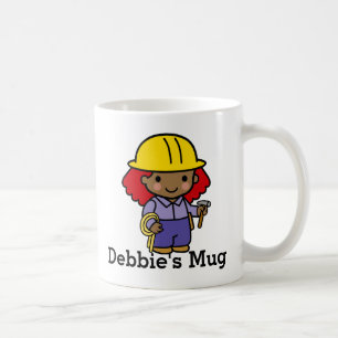 Taza De Café Chica futura contratista con martillo y cuerda