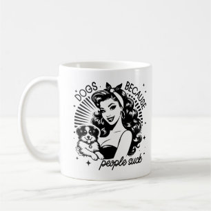 Taza De Café Chica Glam Retro de los 50 Cita Divertida y Sarcás