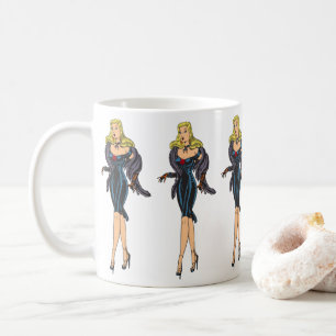 Taza De Café Chica Glamurosa Vintage Retro Rubia Pinup