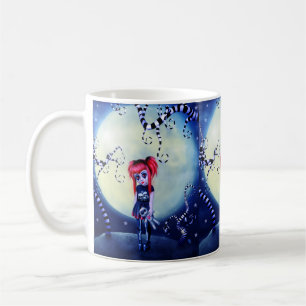 Taza De Café Chica gótica voodoo muñeca y espeluznantes viñas
