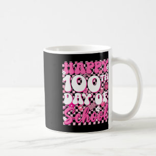 Taza De Café Chica Groovy de Cuadros Feliz 100º Día de Escuela 