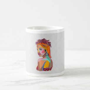 Taza De Café Chica Hermosa Colorida Arte Diseño Abstracto