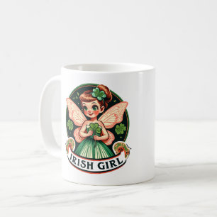 Taza De Café Chica irlandés Fairy Green Shamrock St. Patrick's