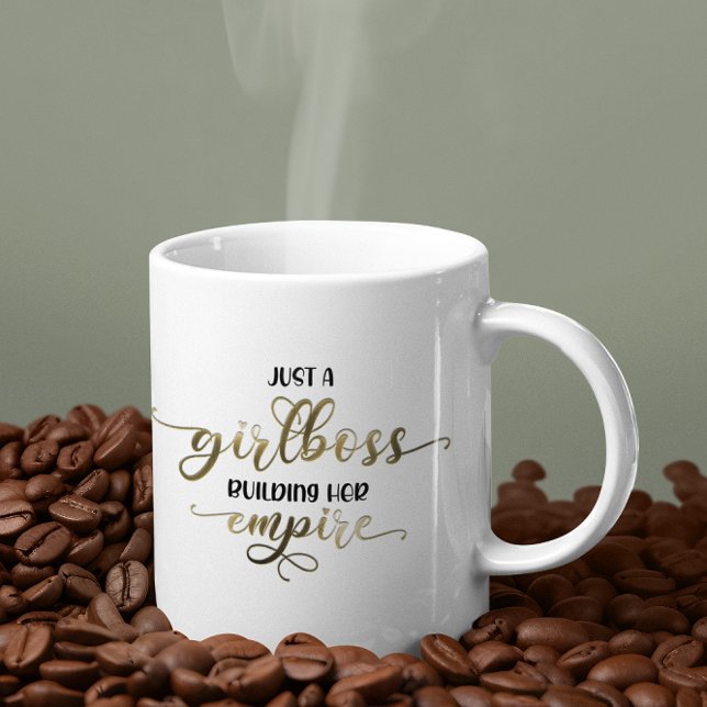Taza De Café Chica Jefe construyendo su guión de oro imperial (Girl Boss Building Her Empire Gold Script Coffee Mug)