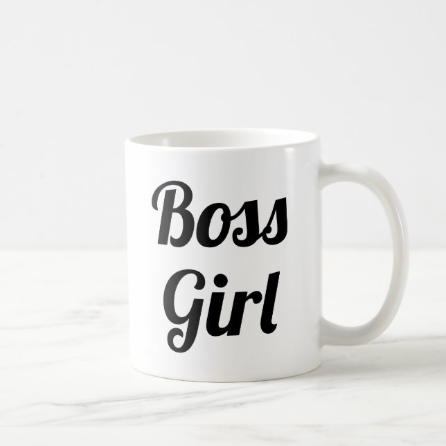 Taza De Café Chica Jefe | Mug de eslogan | typo escrito a mano (Derecha)