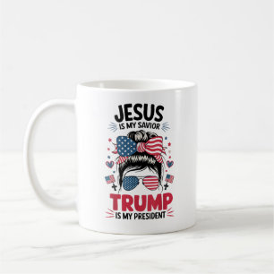 Taza De Café Chica Jesús Mi Salvador Trump Presidente Cristiano