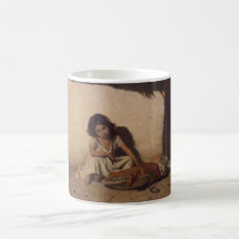 Chica joven con un bebé (niños pobres de la calle)