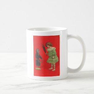 Taza De Café Chica Jugando Con Muñeca Krampus