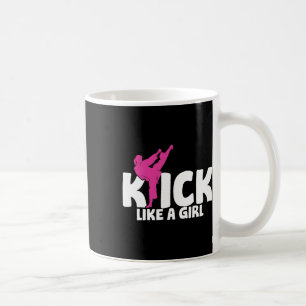 Taza De Café Chica Kickboxer Luchadora Kickboxing Artes Marcial