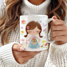 Taza De Café Chica lindo con crema de hielo