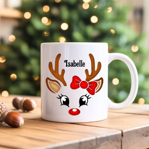 Taza De Café Chica lindo reno cara a café tazón
