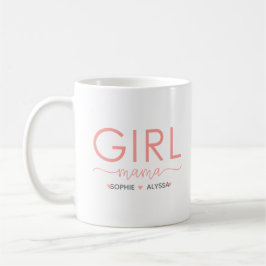 Taza De Café Chica mamá personalizada con los nombres de sus hi