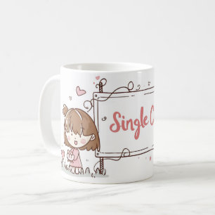 Taza De Café Chica Monada Soltera y Gato