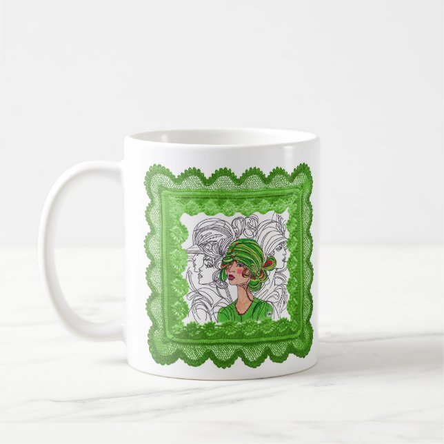 Taza De Café Chica Mug Green Flapper (Izquierda)