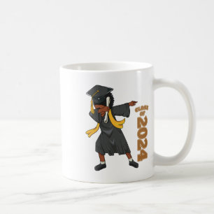 Taza De Café Chica negro africano de graduación 2024 Dabbing