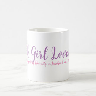 Taza De Café Chica negro ama a Jane Classic Mug in White