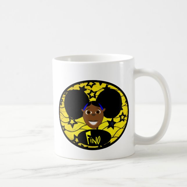 Taza De Café Chica negro lindo Fino del dibujo animado (Derecha)