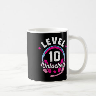 Taza De Café Chica Nivel 10 Videojuego desbloqueado 10 cumpleañ