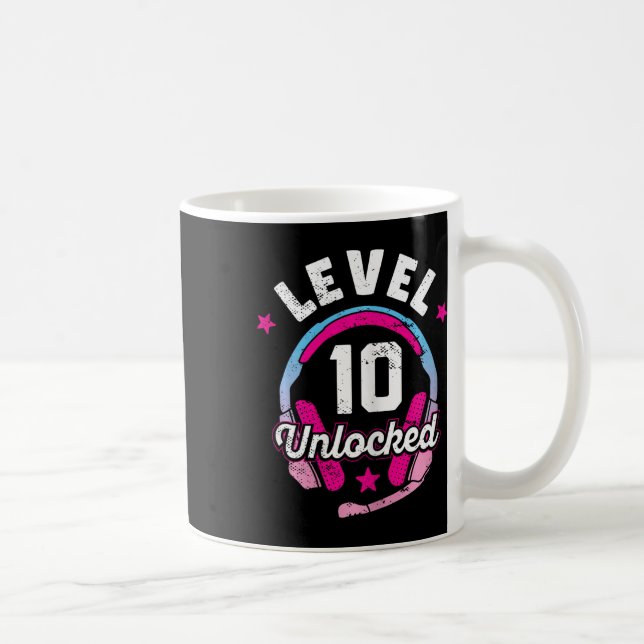 Taza De Café Chica Nivel 10 Videojuego desbloqueado 10 cumpleañ (Derecha)