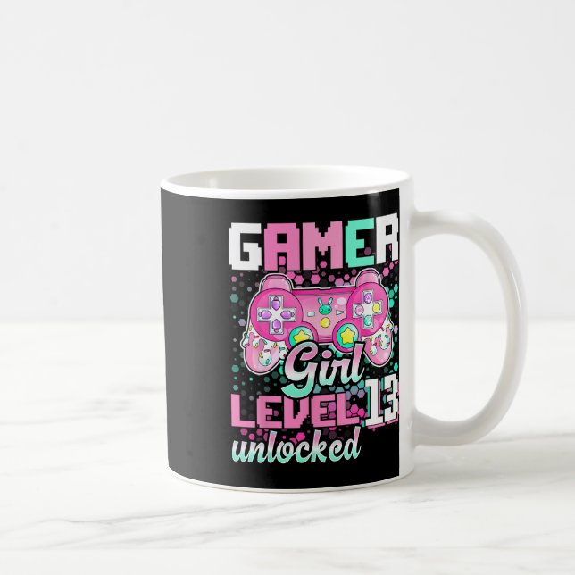 Taza De Café Chica Nivel 13 Videojuego desbloqueado 13 cumpleañ (Derecha)