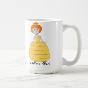 Taza De Café Chica pelirroja vestido amarillo largo "Gingers Ro