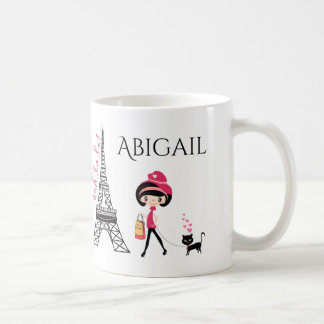 Taza De Café Chica personalizado y torre Cat Eiffel París