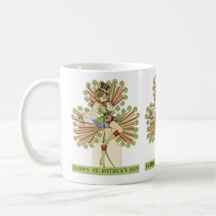 Taza De Café Chica pin-up del día de San Patricio vintage