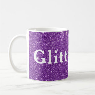 Taza De Café Chica Purpurina Brillante Muestra Tus Glamurosas C