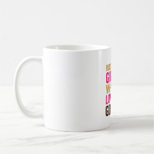 Taza De Café Chica Que Ama Camiseta Vintage de Jirafa Desi