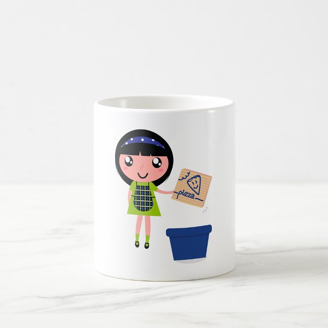 Taza De Café Chica Reciclando Pizza Box Divertido ecológico (Subido por el creador)