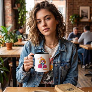 Taza De Café Chica Retro Synthwave de los 80 "Demasiado Cool Pa