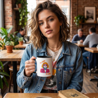 Taza De Café Chica Retro Synthwave de los 80 "Demasiado Cool Pa