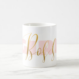 Taza De Café Chica Rosa Jefe de Oro