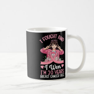Taza De Café Chica rosa que peleé y gané 20 años de pecho C