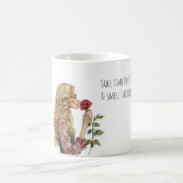 Taza De Café Chica Rubia Huele las Rosas